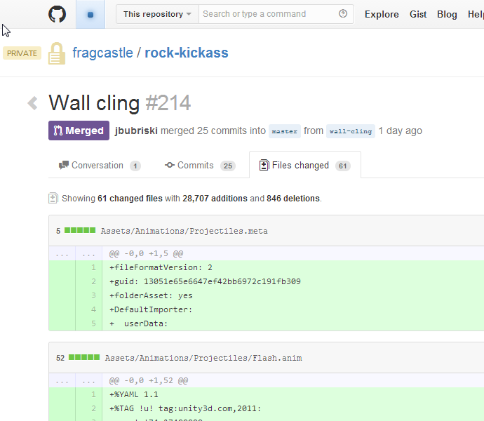 Sample Diff of a Feature Pull Request